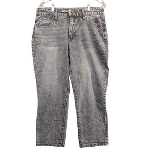 Time and Tru Women's High Rise Cropped Jeans Gray 14 5-Pocket Charcoal Wash